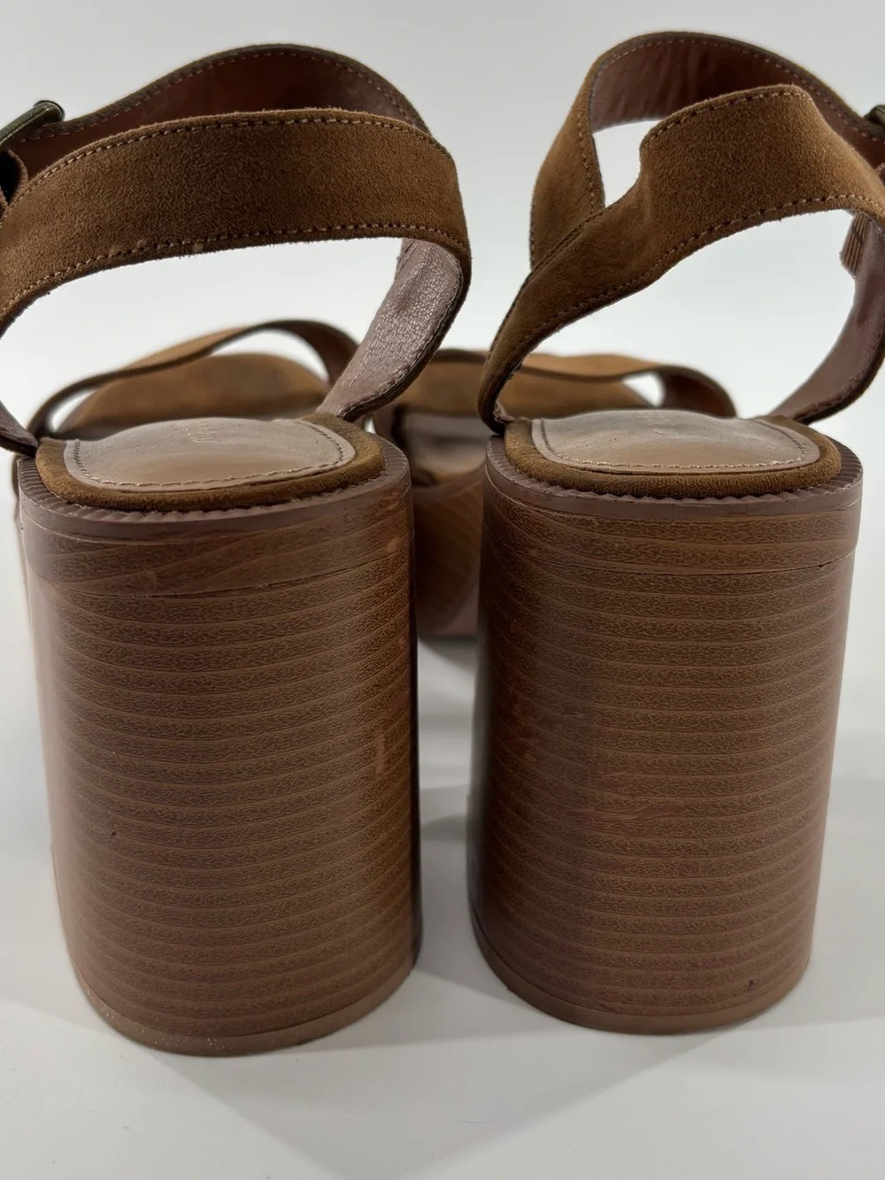 Madden Girl Grandview Goldie platform block heel sandals chestnut brown 9